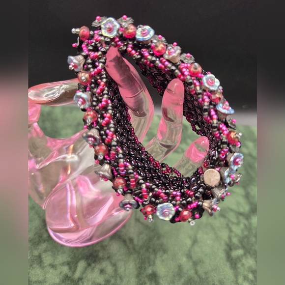 Handmade Beaded Cuff Bracelette - Picture 2 of 5